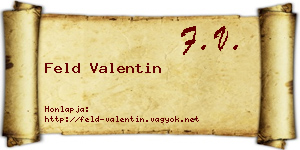 Feld Valentin névjegykártya